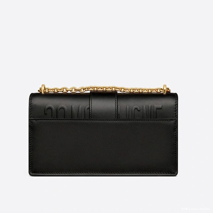 Cheap With East-West Dior Bag Montaigne 30 Black Chain Calfskin 0720 Luxury